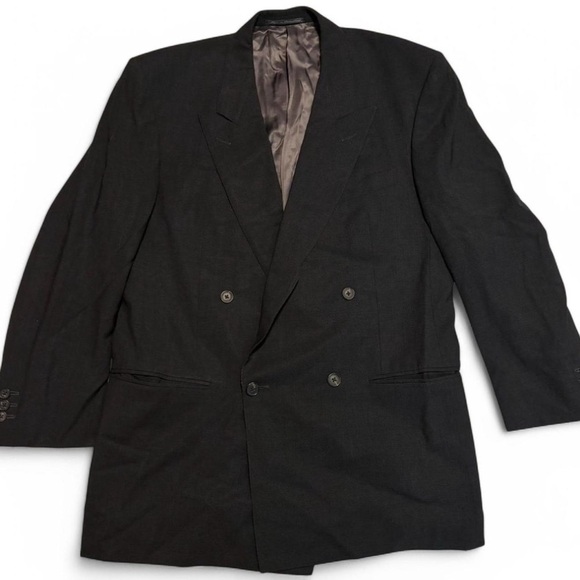 Ermenegildo Zegna Other - VTG Zegna 42R Taglio Esclusivo Black Check Blazer Double Breasted Italy Y2K